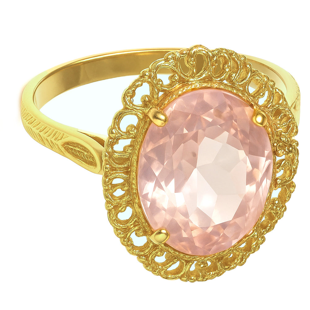 Anello - 18 carati Oro giallo - 6.50ct. tw. Quarzo