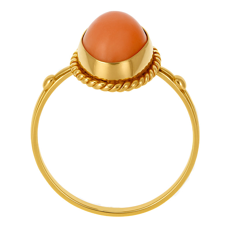 Anello - 18 carati Oro giallo Corallo