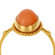 Anello - 18 carati Oro giallo Corallo