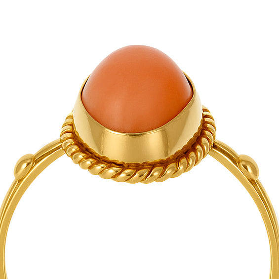 Anello - 18 carati Oro giallo Corallo