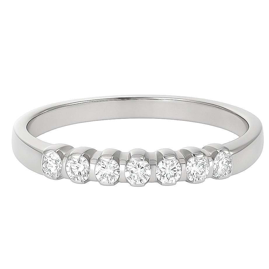 Anello - 18 carati Oro bianco - 0.14ct. tw. Diamante (Naturale)