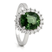 Anello - 18 carati Oro bianco - 2.25ct. tw. Tormalina - Diamante