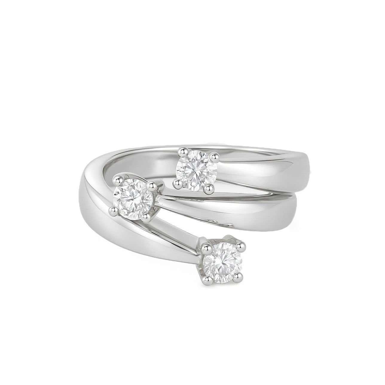 Anello - 18 carati Oro bianco - 0.36ct. tw. Diamante (Naturale)