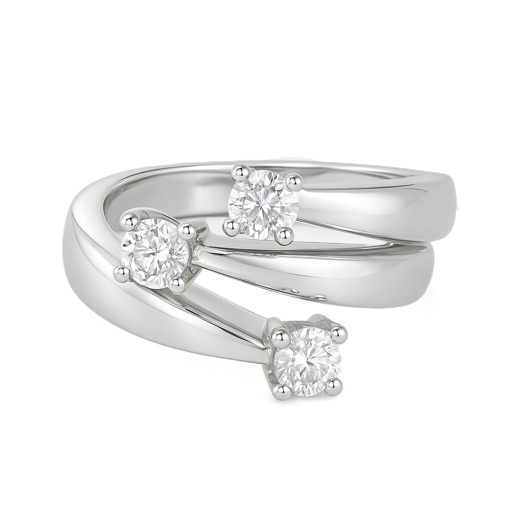 Anello - 18 carati Oro bianco - 0.36ct. tw. Diamante (Naturale)