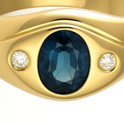 Anello - 18 carati Oro giallo - 0.73ct. tw. Zaffiro - Diamante