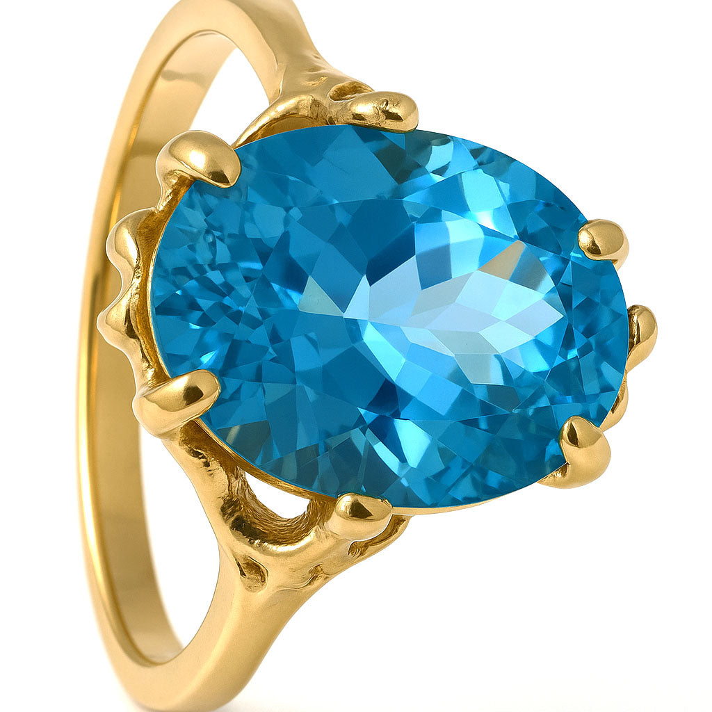 Anello - 18 carati Oro giallo - 4.40ct. tw. Topazio