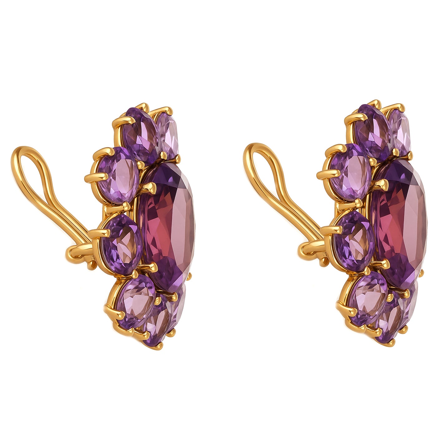 Orecchini - 12 kt Oro giallo - 10.00ct. tw. Ametista