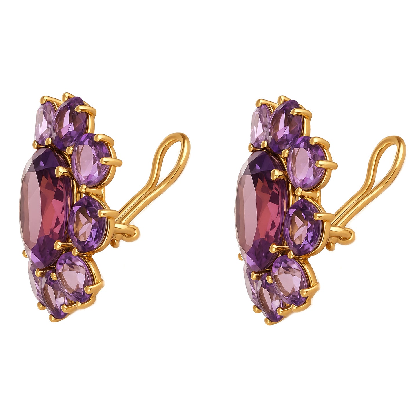 Orecchini - 12 kt Oro giallo - 10.00ct. tw. Ametista