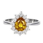 Anello - 18 carati Oro bianco - 1.99ct. tw. Zaffiro - Diamante