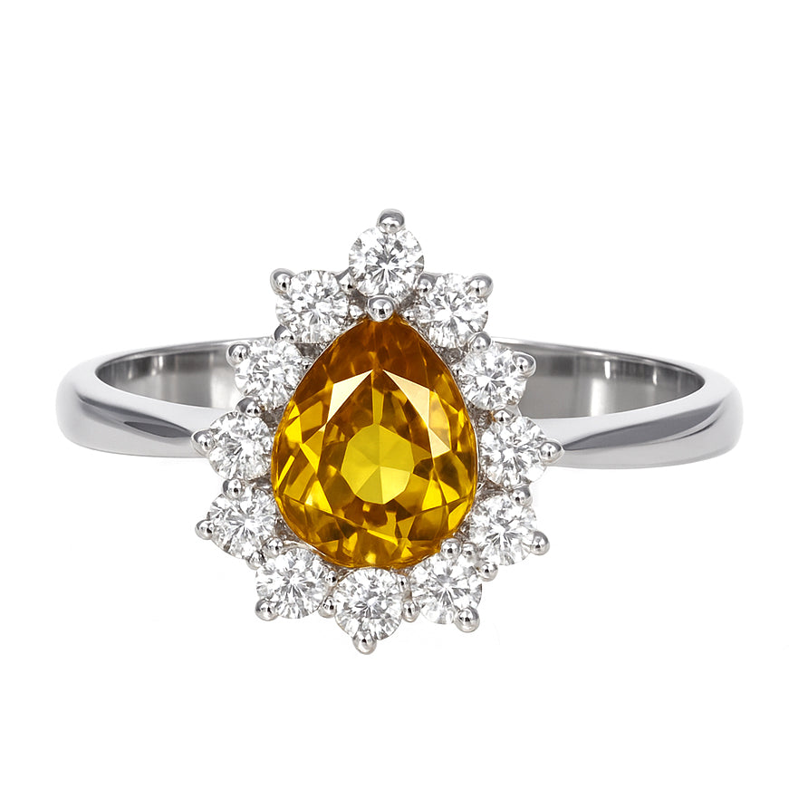 Anello - 18 carati Oro bianco - 1.99ct. tw. Zaffiro - Diamante