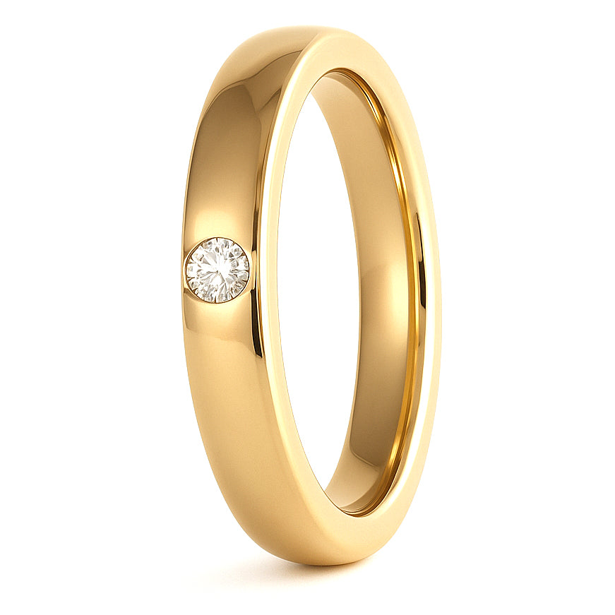 Anello - 18 carati Oro giallo - 0.05ct. tw. Diamante (Naturale)