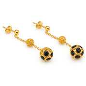 Orecchini in oro Giallo 18 carati con superficie smaltata