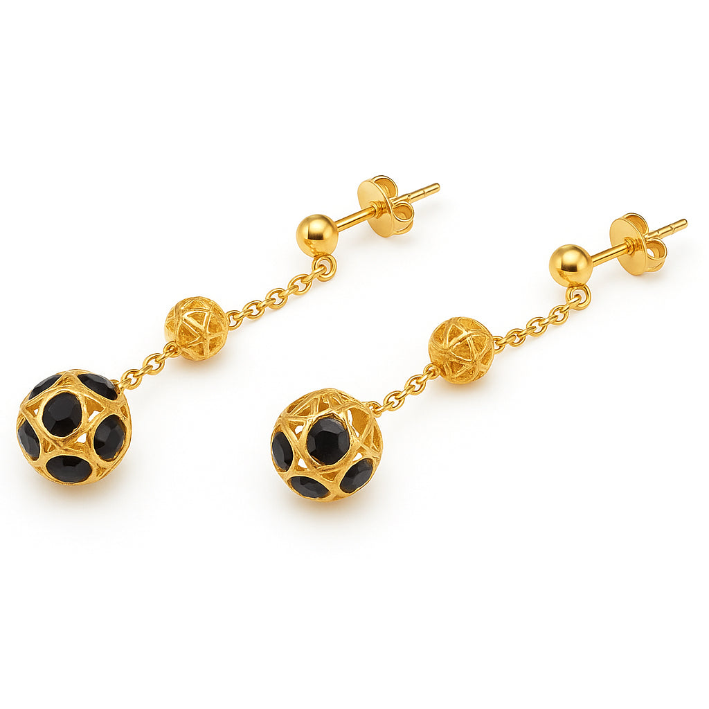 Orecchini in oro Giallo 18 carati con superficie smaltata