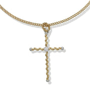 Collana con ciondolo - 18 carati Oro bianco, Oro giallo - 0.08ct. tw. Diamante (Naturale)