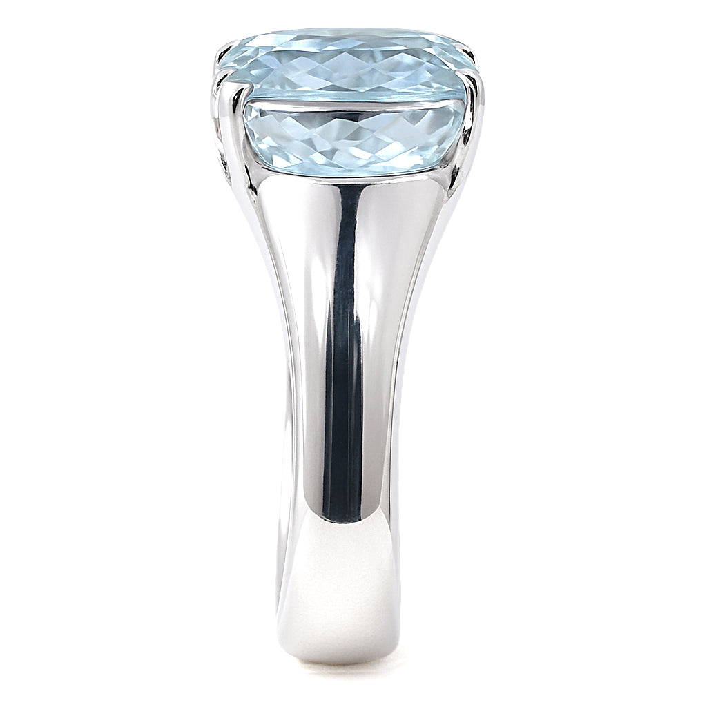 Anello - 18 carati Oro bianco - 5.00ct. tw. Acquamarina