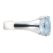 Anello - 18 carati Oro bianco - 5.00ct. tw. Acquamarina