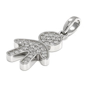 Ciondolo - 18 carati Oro bianco - 0.19ct. tw. Diamante (Naturale)