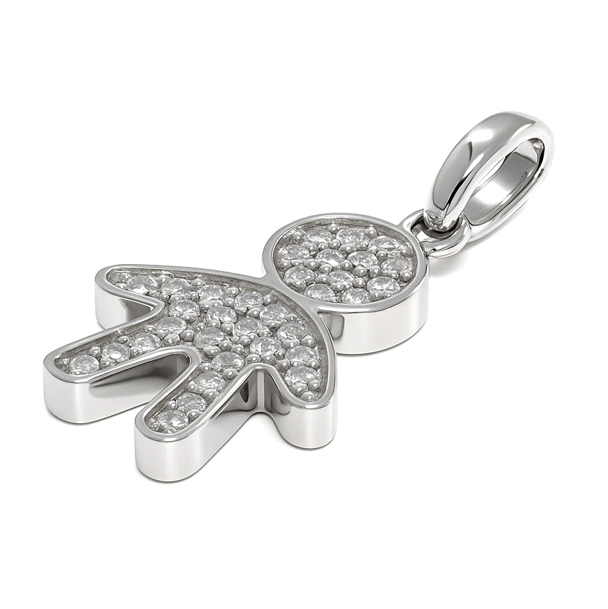 Ciondolo - 18 carati Oro bianco - 0.19ct. tw. Diamante (Naturale)