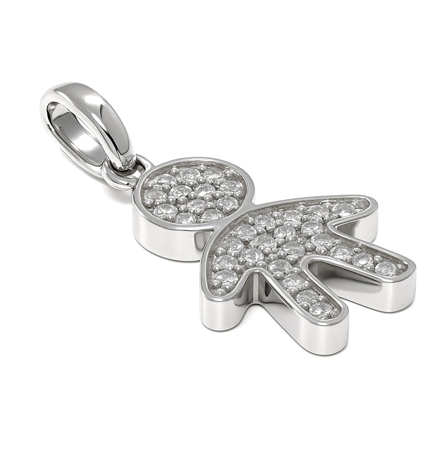 Ciondolo - 18 carati Oro bianco - 0.19ct. tw. Diamante (Naturale)