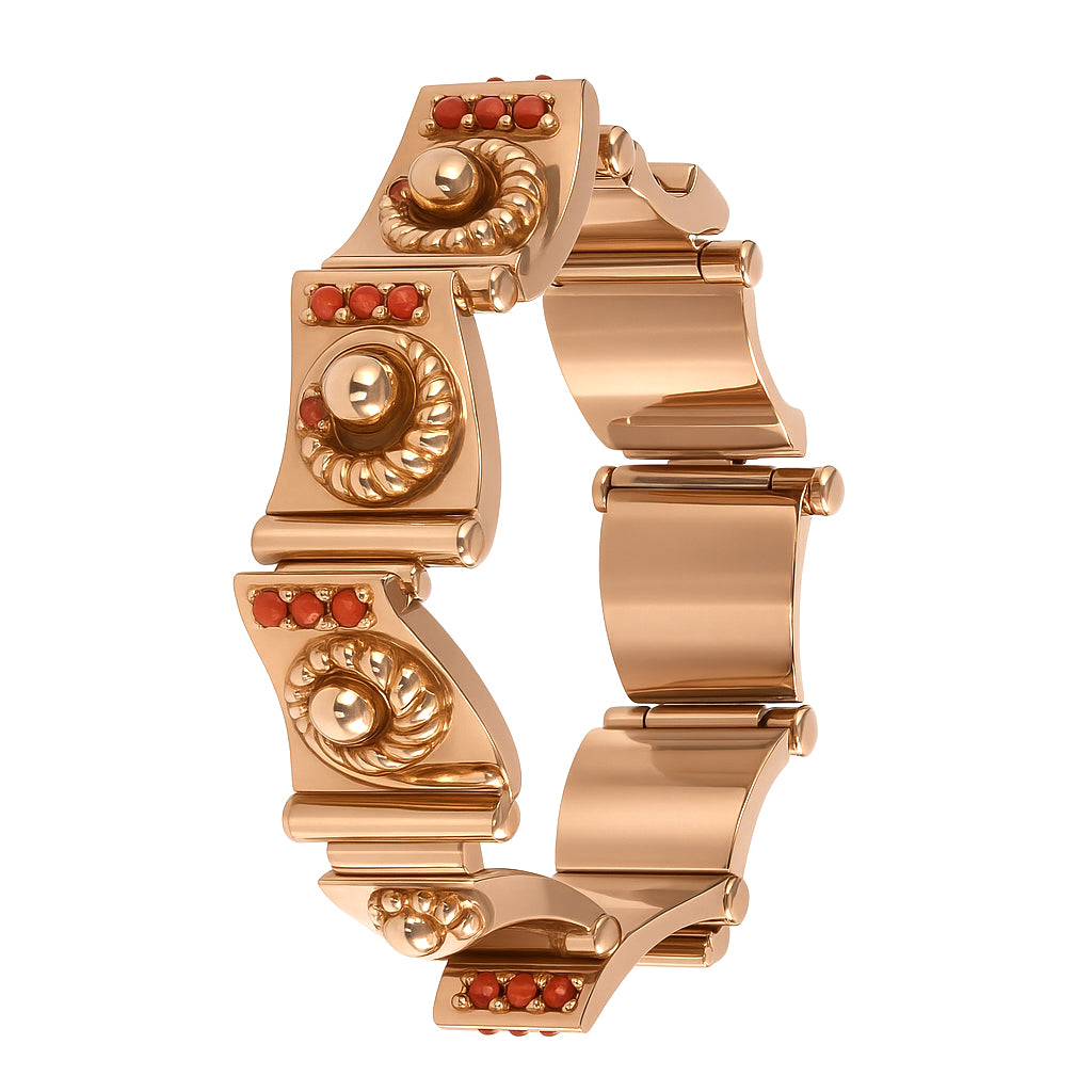 Bracciale - 18 carati Oro giallo Corallo