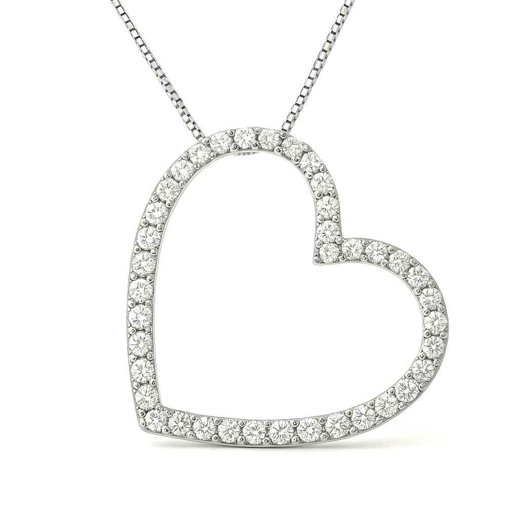 Collana con ciondolo - 18 carati Oro bianco - 0.57ct. tw. Diamante (Naturale)