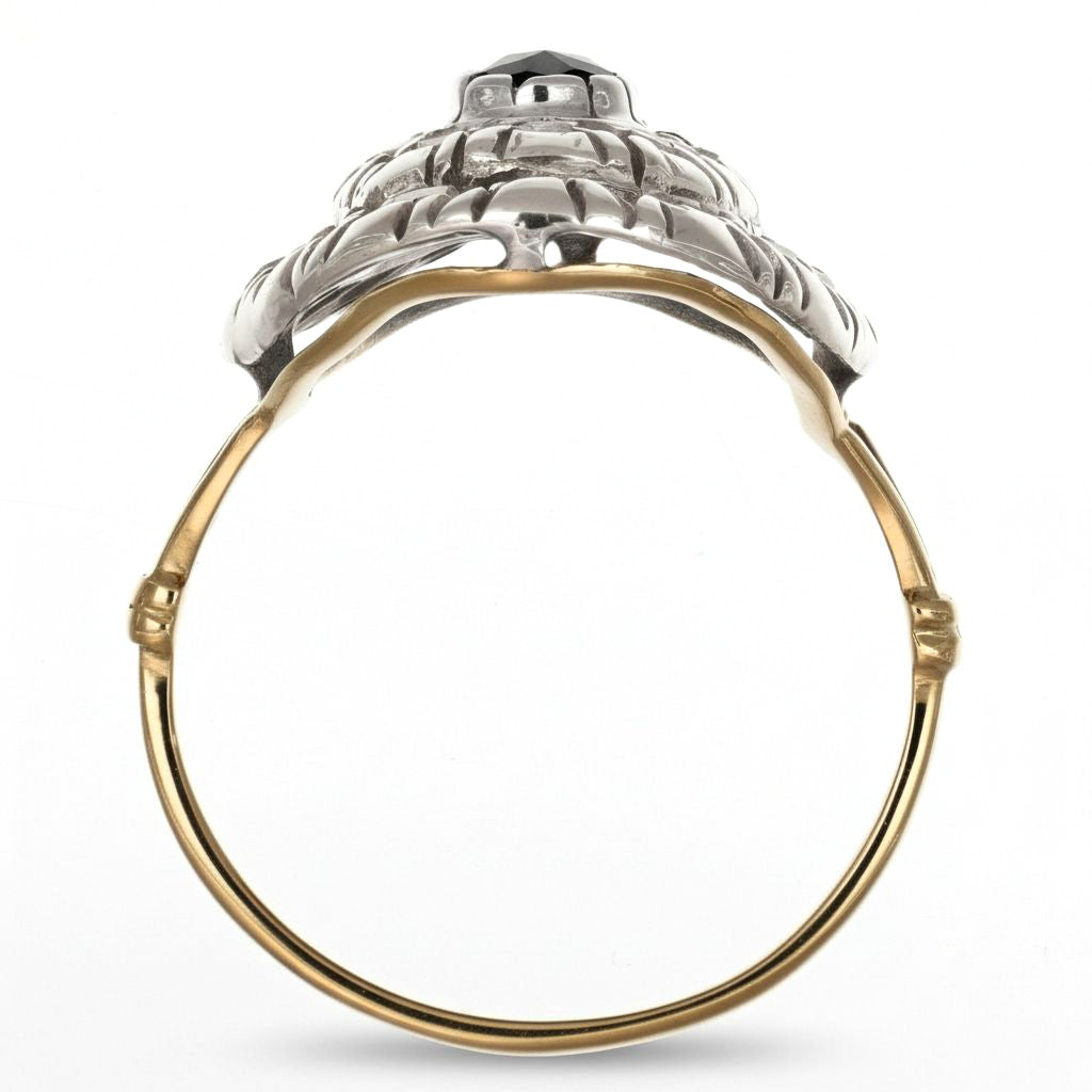 Anello - 18 carati Oro giallo, Argento - 0.98ct. tw. Zaffiro - Diamante