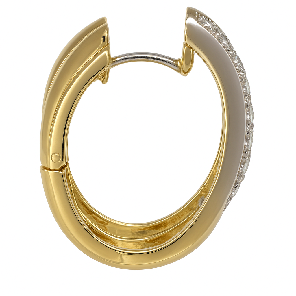 Orecchini - 18 carati Oro giallo, Oro bianco - 0.135ct. tw. Diamante (Naturale)