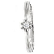 Anello - 18 carati Oro bianco - 0.015ct. tw. Diamante (Naturale)
