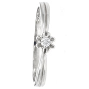 Anello - 18 carati Oro bianco - 0.015ct. tw. Diamante (Naturale)