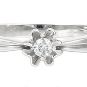 Anello - 18 carati Oro bianco - 0.015ct. tw. Diamante (Naturale)