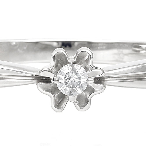 Anello - 18 carati Oro bianco - 0.015ct. tw. Diamante (Naturale)