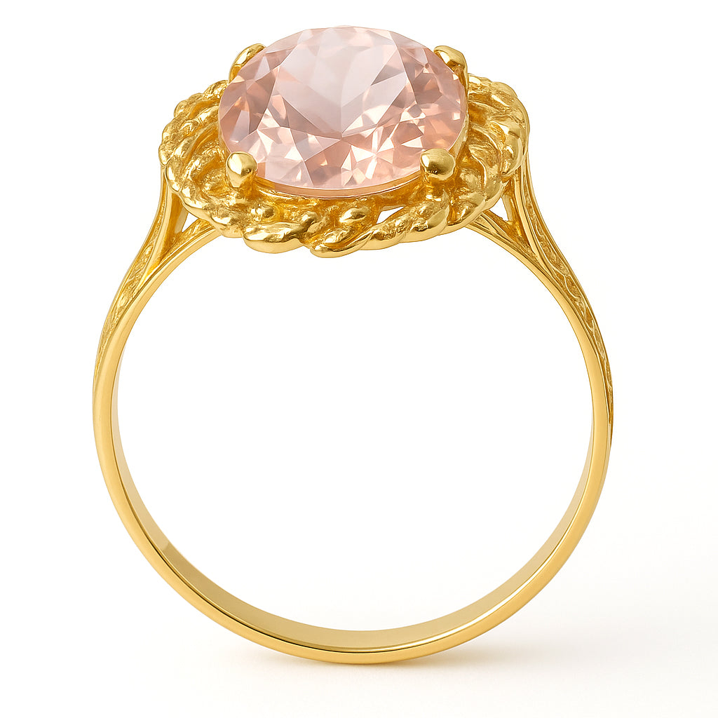 Anello - 18 carati Oro giallo - 6.50ct. tw. Quarzo