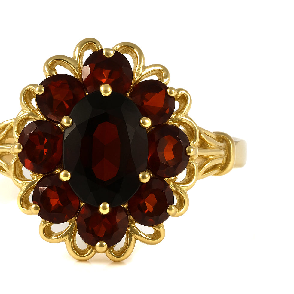 Anello - 18 carati Oro giallo - 1.15ct. tw. Granato