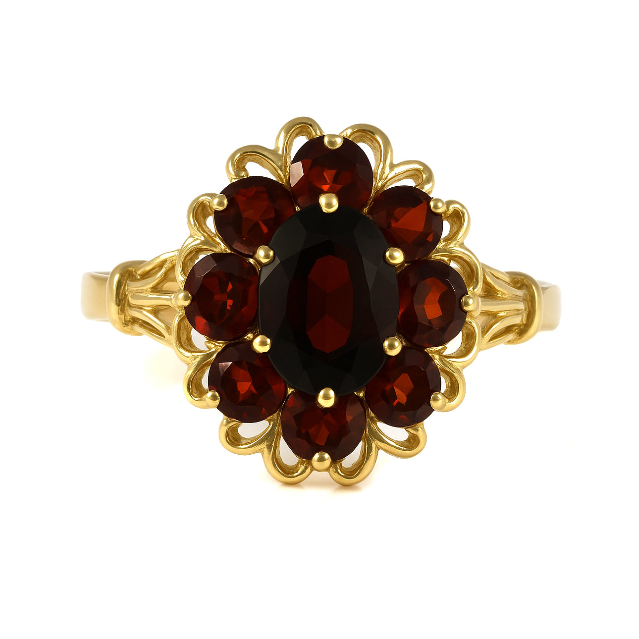 Anello - 18 carati Oro giallo - 1.15ct. tw. Granato