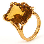 Anello - 18 carati Oro giallo - 18.00ct. tw. Quarzo