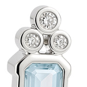 Ciondolo - 18 carati Oro bianco - 1.20ct. tw. Acquamarina - Diamante