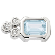 Ciondolo - 18 carati Oro bianco - 1.20ct. tw. Acquamarina - Diamante