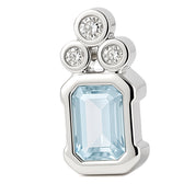 Ciondolo - 18 carati Oro bianco - 1.20ct. tw. Acquamarina - Diamante