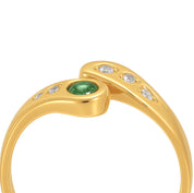 Anello - 18 carati Oro giallo - 0.27ct. tw. Smeraldo - Diamante