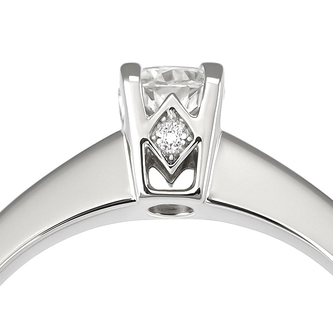 Anello - 18 carati Oro bianco - 0.19ct. tw. Diamante (Naturale)