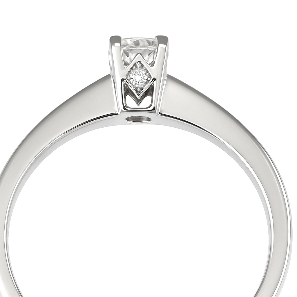 Anello - 18 carati Oro bianco - 0.19ct. tw. Diamante (Naturale)