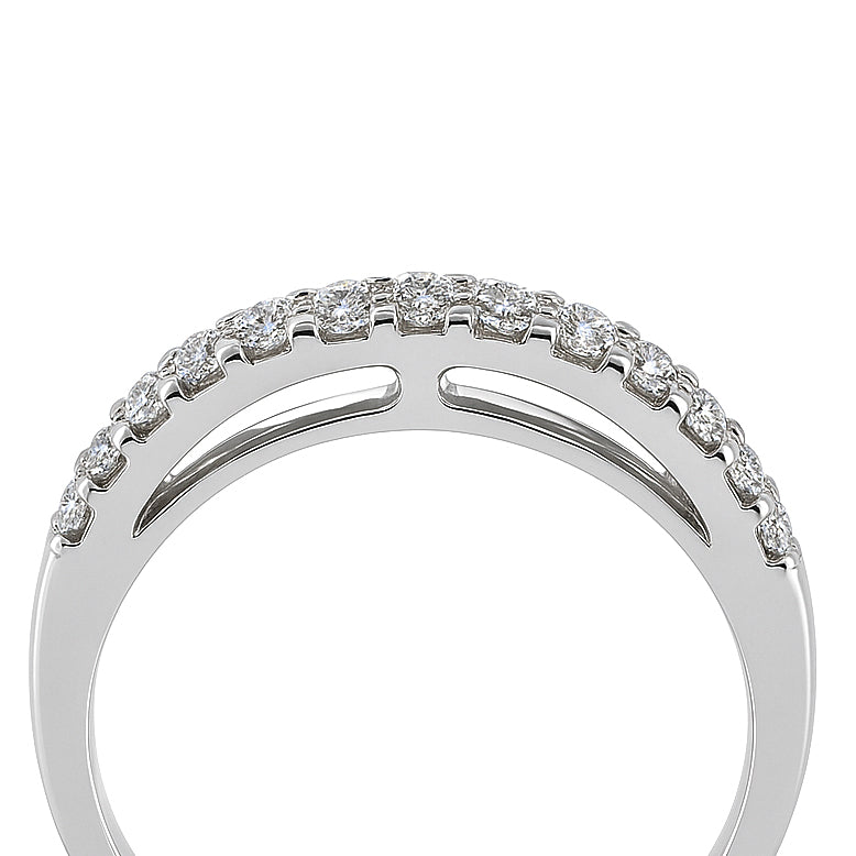 Anello - 18 carati Oro bianco - 0.15ct. tw. Diamante (Naturale)