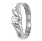 Anello - 18 carati Oro bianco- 0.08ct. tw. Diamante (Naturale)