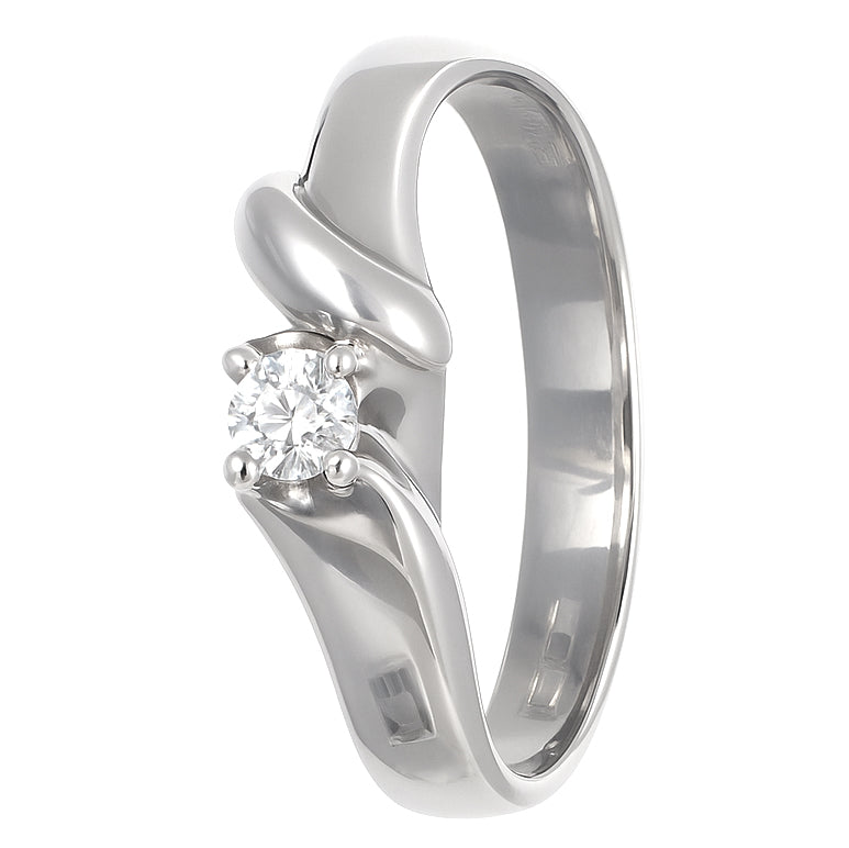 Anello - 18 carati Oro bianco- 0.08ct. tw. Diamante (Naturale)