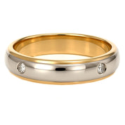 Anello - 18 carati Oro giallo, Oro bianco - 0.04ct. tw. Diamante (Naturale)