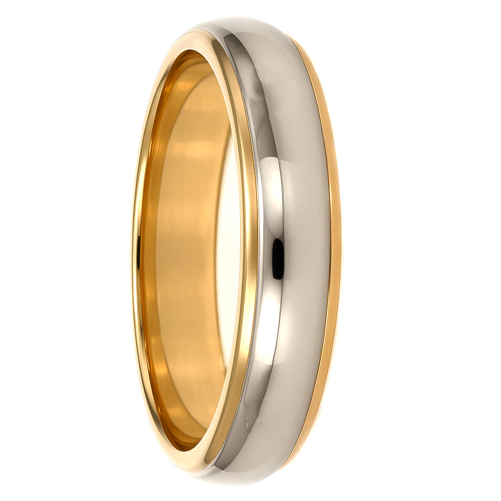 Anello - 18 carati Oro giallo, Oro bianco - 0.04ct. tw. Diamante (Naturale)