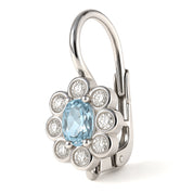 Orecchini - 18 carati Oro bianco - 1.14ct. tw. Acquamarina - Diamante
