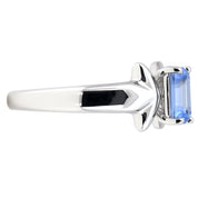 Anello - 18 carati Oro bianco - 0.75ct. tw. Topazio