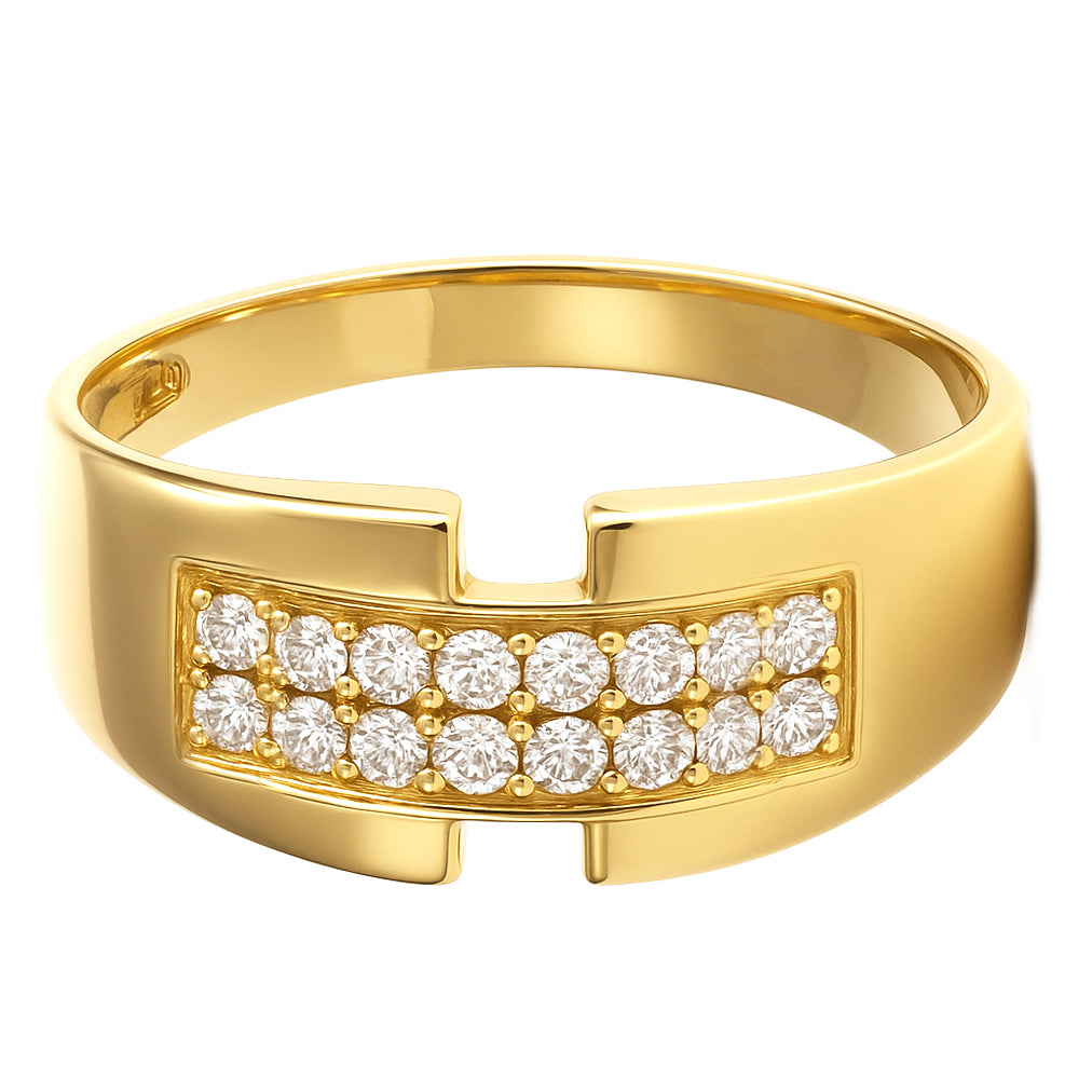 Anello - 18 carati Oro giallo - 0.08ct. tw. Diamante (Naturale)