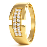 Anello - 18 carati Oro giallo - 0.08ct. tw. Diamante (Naturale)